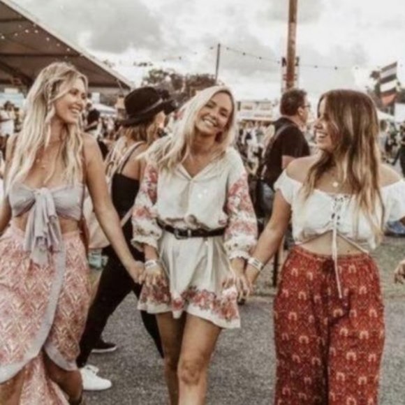 Embroidered Floral Puff Sleeve Boho Dress Cream - Picture 5 of 7